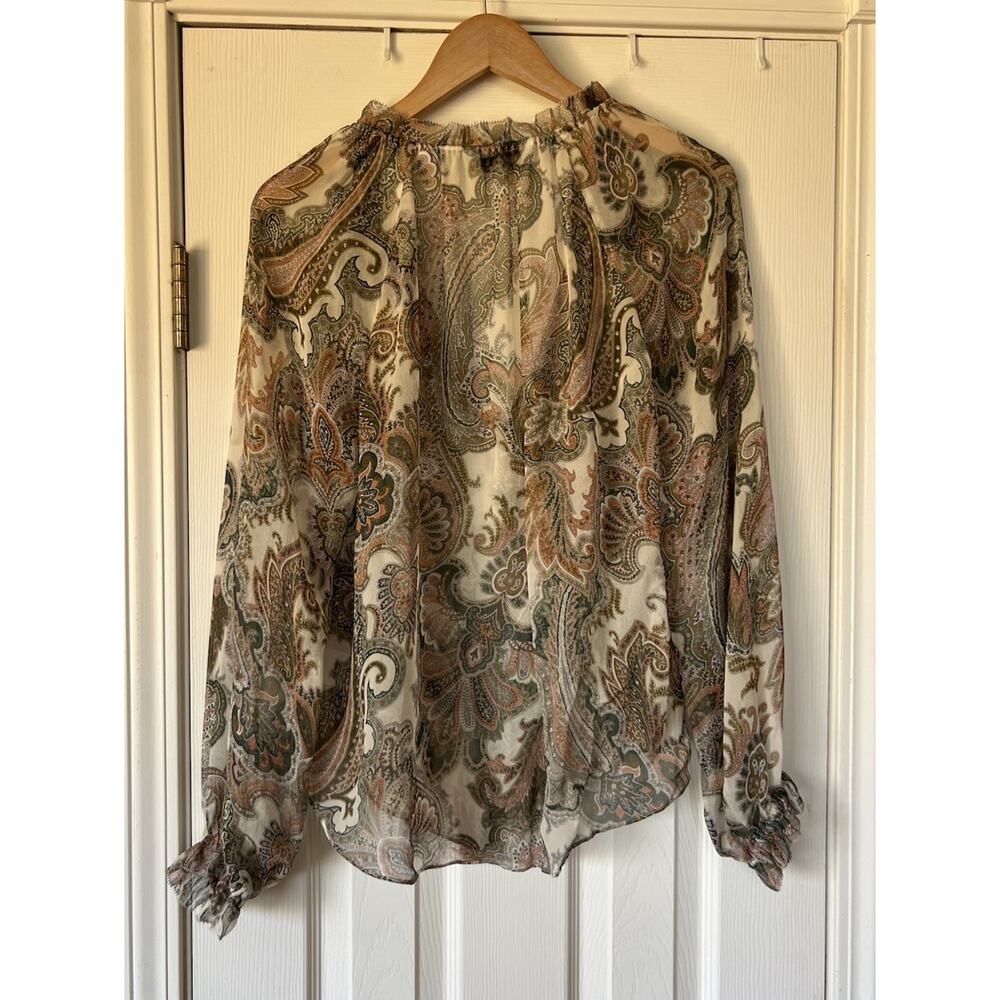 New Veronica Beard Long Sleeve Antonette Silk Blouse Barely Orchid Multi Size 6 - Picture 6 of 10